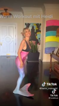 Wurm Workout Heidi Klum Mangold (Quelle: TikTok | heidiklum)